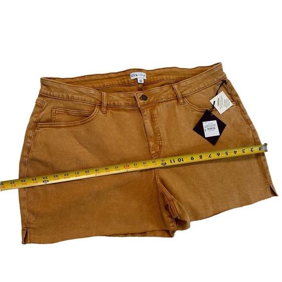 Ava & Viv Cut Off Jean Shorts Women's  Mid Rise Denim Brown Rust Size 20W - Picture 12 of 15